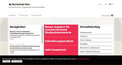 Desktop Screenshot of hs-harz.de