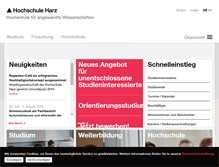 Tablet Screenshot of hs-harz.de